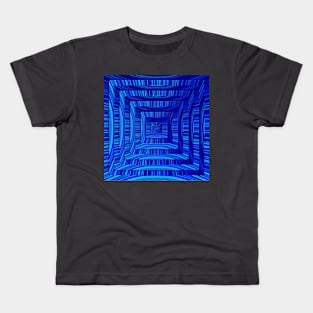 Blue 3d squares background Kids T-Shirt